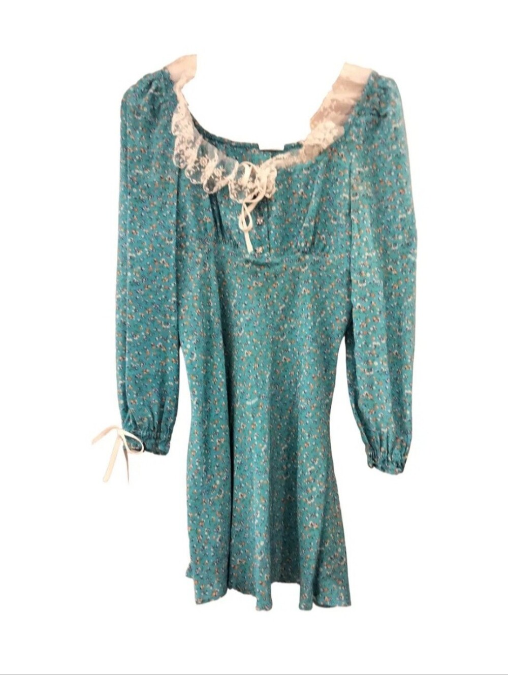 Miu Miu Silk Floral Lace-Trim Dress Size IT42
